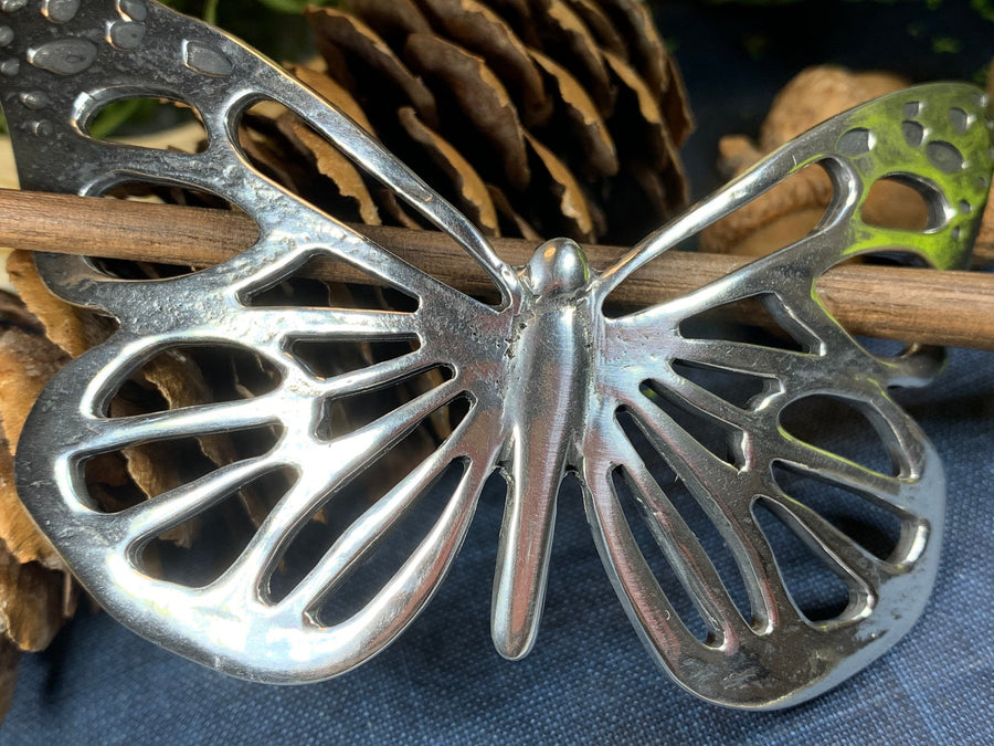 Butterfly Hair Slide, Celtic Jewelry, Shawl Pin, Mom Gift, Butterfly Jewelry, Friendship Gift, Anniversary Gift, Butterfly Barrette