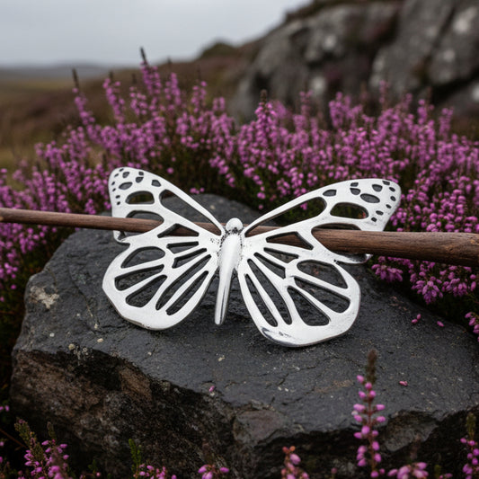 Butterfly Hair Slide, Celtic Jewelry, Shawl Pin, Mom Gift, Butterfly Jewelry, Friendship Gift, Anniversary Gift, Butterfly Barrette