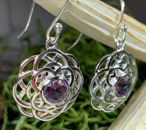 Celtic Flower Earrings, Celtic Jewelry, Irish Jewelry, Love Knot Jewelry, Bridal Jewelry, Gemstone Jewelry, Scotland Jewelry, Mom Gift