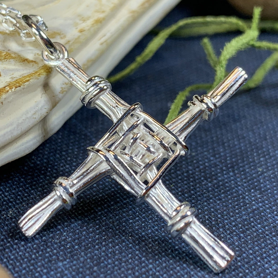 Saint Brigid's Cross, Celtic Cross Necklace, Irish Jewelry, Ireland Gift, Mom Gift, Anniversary Gift, Religious Jewelry, First Communion