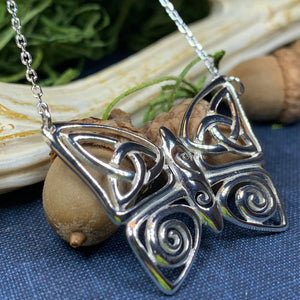 Butterfly Necklace, Celtic Jewelry, Celtic Knot Jewelry, Irish Jewelry, Anniversary Gift, Nature Jewelry, Mom Gift, Insect Jewelry