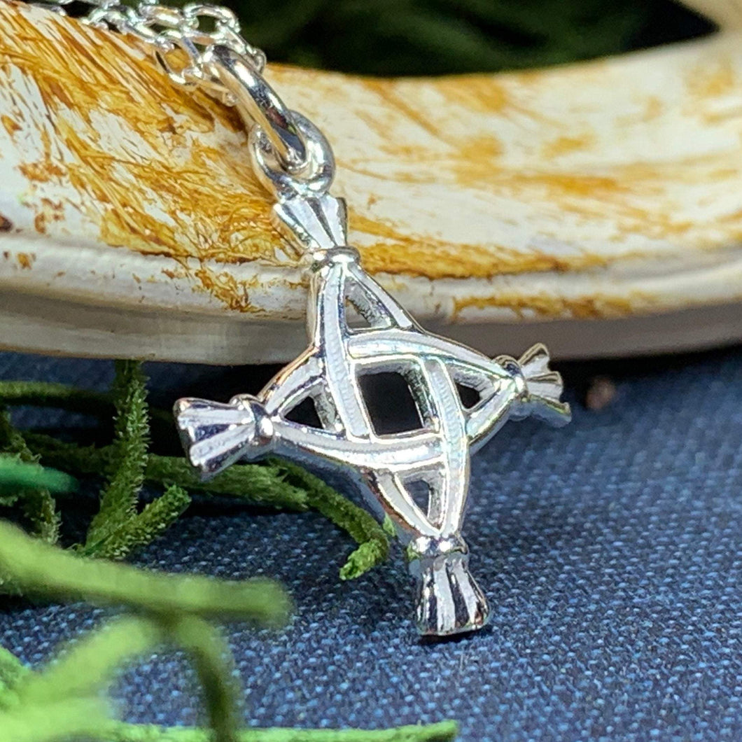 Saint Brigid's Cross Necklace, Celtic Cross Necklace, Irish Jewelry, Religious Jewelry, Ireland Gift, St. Bridget's Cross Pendant, Mom Gift