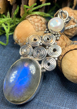 Load image into Gallery viewer, Labradorite Necklace, Gemstone Pendant, Celtic Spiral Jewelry, Celtic Jewelry, Anniversary Gift, Wiccan Jewelry, Pagan Necklace, Wife Gift
