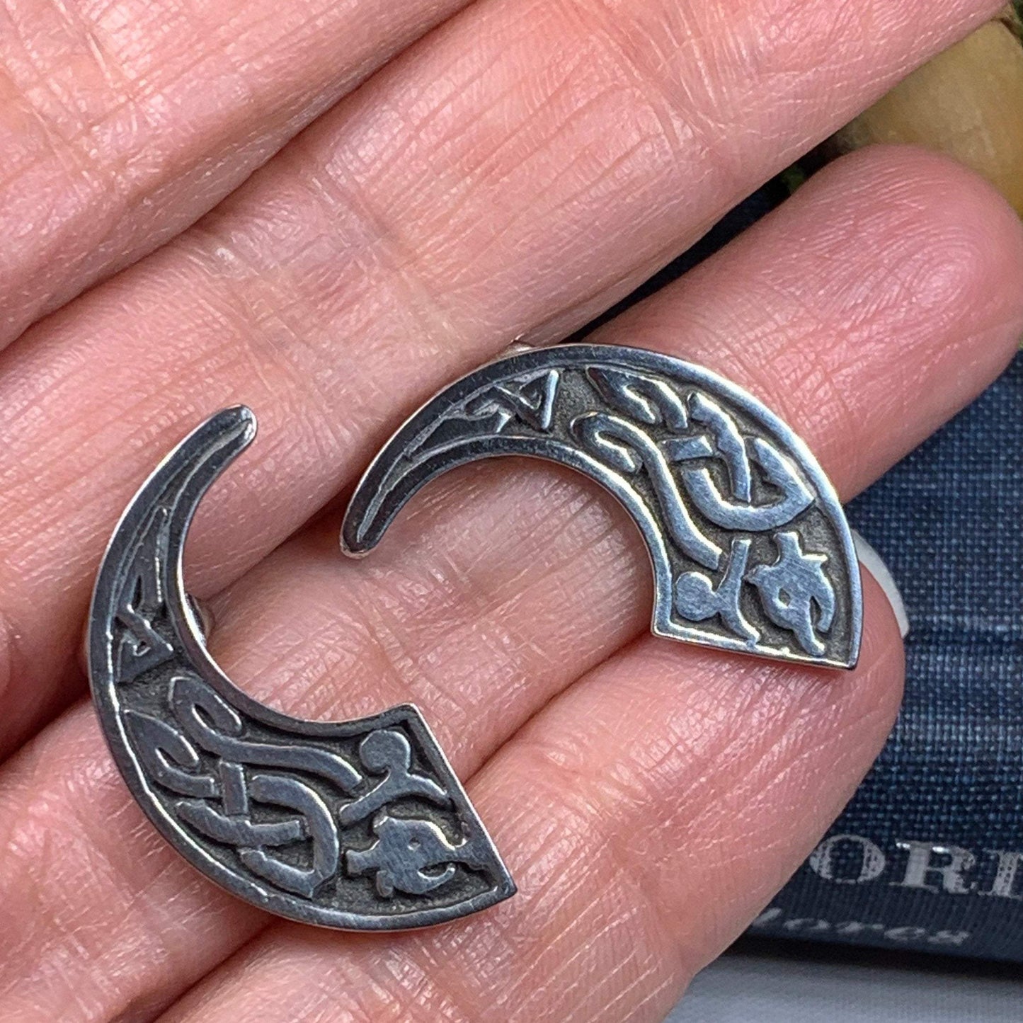 Celtic Dragon Post Back Earrings for Women — view 7
