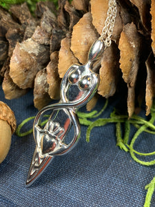 Danu Necklace, Trinity Knot Pendant, Celtic Jewelry, Goddess Pendant, Anniversary Gift, Wiccan Jewelry, Pagan Jewelry, Claddagh Jewelry