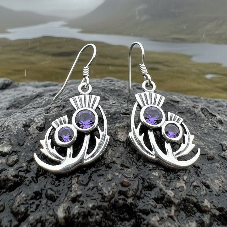 Thistle Earrings, Celtic Jewelry, Scotland Jewelry, Outlander Jewelry, Girlfriend Gift, Sister Gift, Mom Gift, Nature Jewelry, Wife Gift