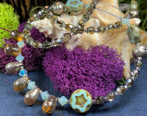Lotus Dawn Crystal Necklace, Gemstone Jewelry, Boho Jewelry, Teacher Gift, Sister Gift, Girlfriend Gift, Mom Gift, Wife Gift, Yoga Gift