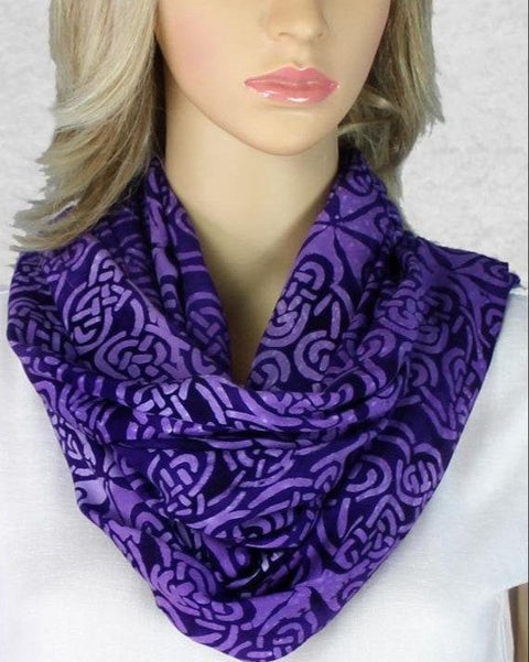 Load image into Gallery viewer, Celtic Scarf, Batik Scarf, Celtic Wrap, Celtic Knot Gift, Teacher Gift, Mom Gift, Sister Gift, Wife Gift, Irish Gift, Colorful Scarf
