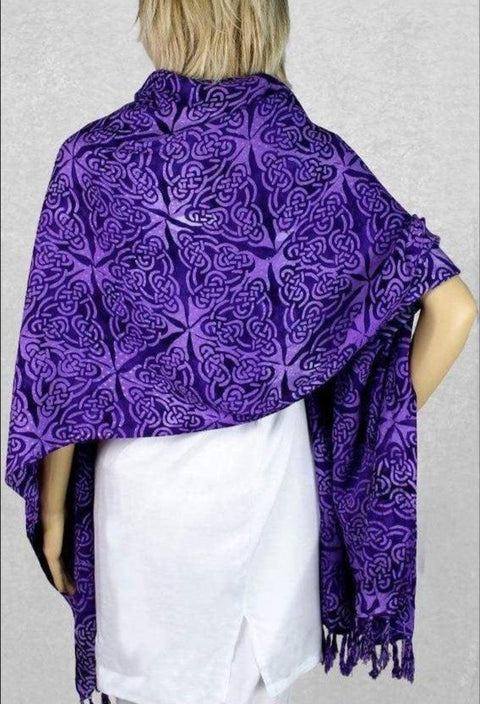 Load image into Gallery viewer, Celtic Scarf, Batik Scarf, Celtic Wrap, Celtic Knot Gift, Teacher Gift, Mom Gift, Sister Gift, Wife Gift, Irish Gift, Colorful Scarf
