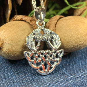 Thistle Necklace, Celtic Jewelry, Scotland Jewelry, Wife Gift, Celtic Knot Jewelry, Outlander Jewelry, Anniversary Gift, Mom Gift, Wiccan