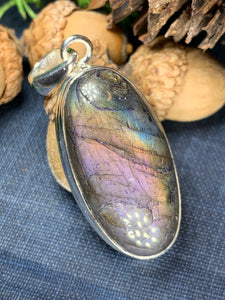 Celtic Night Necklace, Purple Labradorite Pendant, Celtic Jewelry, Anniversary Gift, Wiccan Jewelry, Mom Gift, Wife Gift, Sister Gift