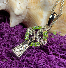 Load image into Gallery viewer, Celtic Cross Necklace, Irish Jewelry, Irish Cross Jewelry, First Communion Gift, Religious Jewelry, Ireland Gift, Mom Gift, Bridal Jewelry
