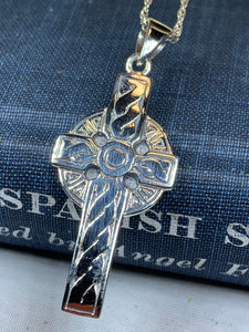 Celtic Cross Necklace, Celtic Jewelry, Irish Jewelry, Anniversary Gift, Communion Gift, Baptism Gift, Religious Jewelry, Scotland Cross