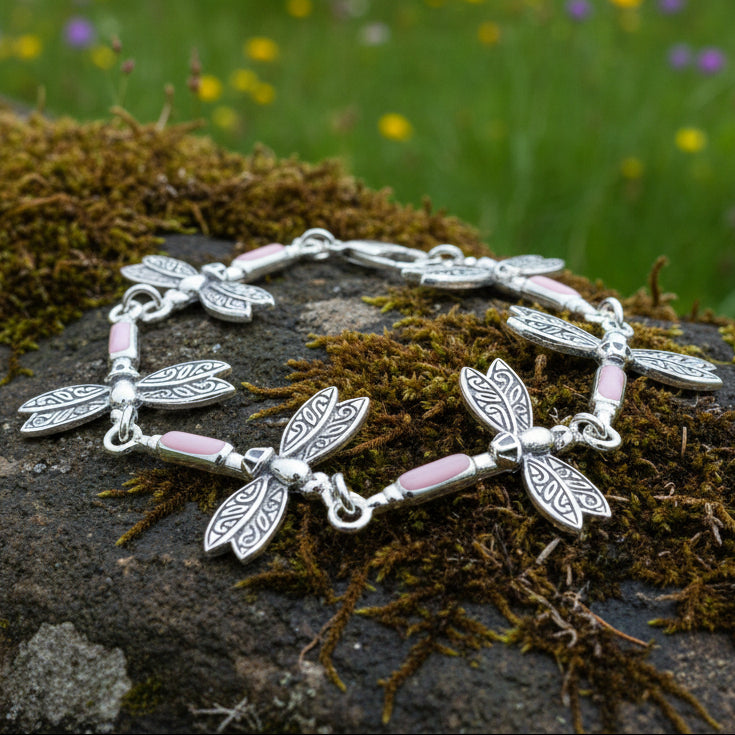 Dragonfly Bracelet, Celtic Jewelry, Outlander Jewelry, Irish Jewelry, Insect Jewelry, Scotland Jewelry, Anniversary Gift, Girlfriend Gift