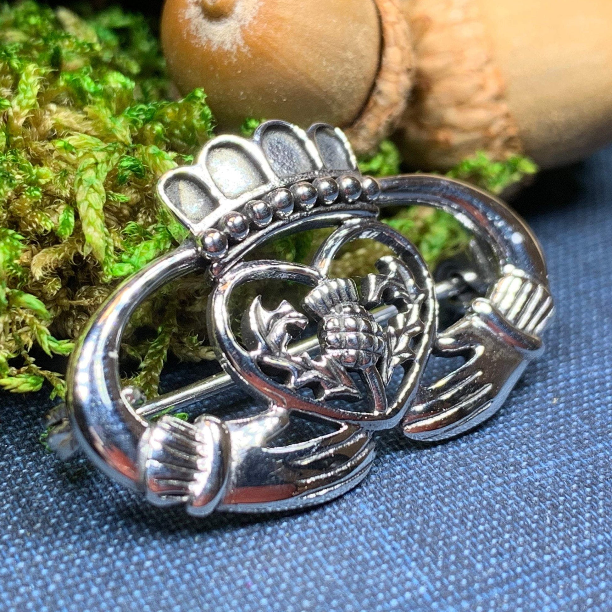 Claddagh Thistle Brooch — view 6