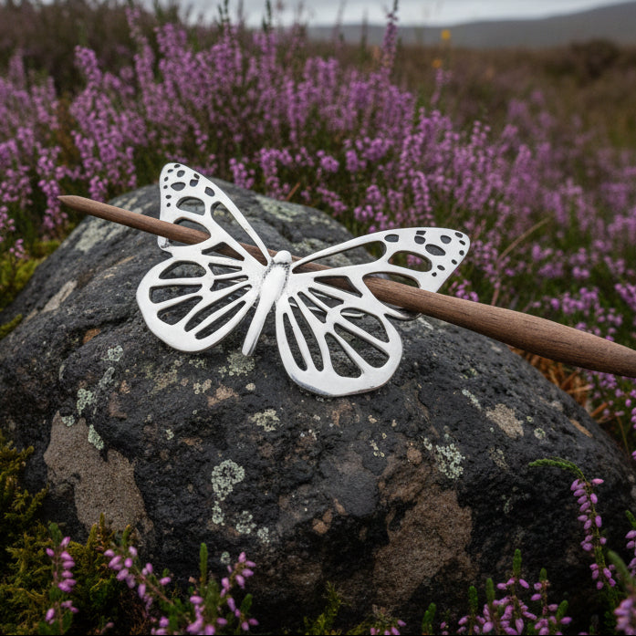 Butterfly Hair Slide, Celtic Jewelry, Shawl Pin, Mom Gift, Butterfly Jewelry, Friendship Gift, Anniversary Gift, Butterfly Barrette
