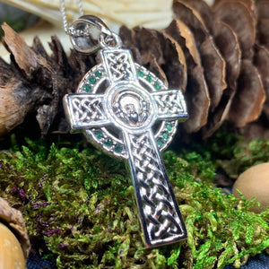 Claddagh Cross Necklace, Irish Cross, Celtic Cross Jewelry, First Communion Gift, Claddagh Jewelry, Celtic Cross Necklace, Religious Jewelry