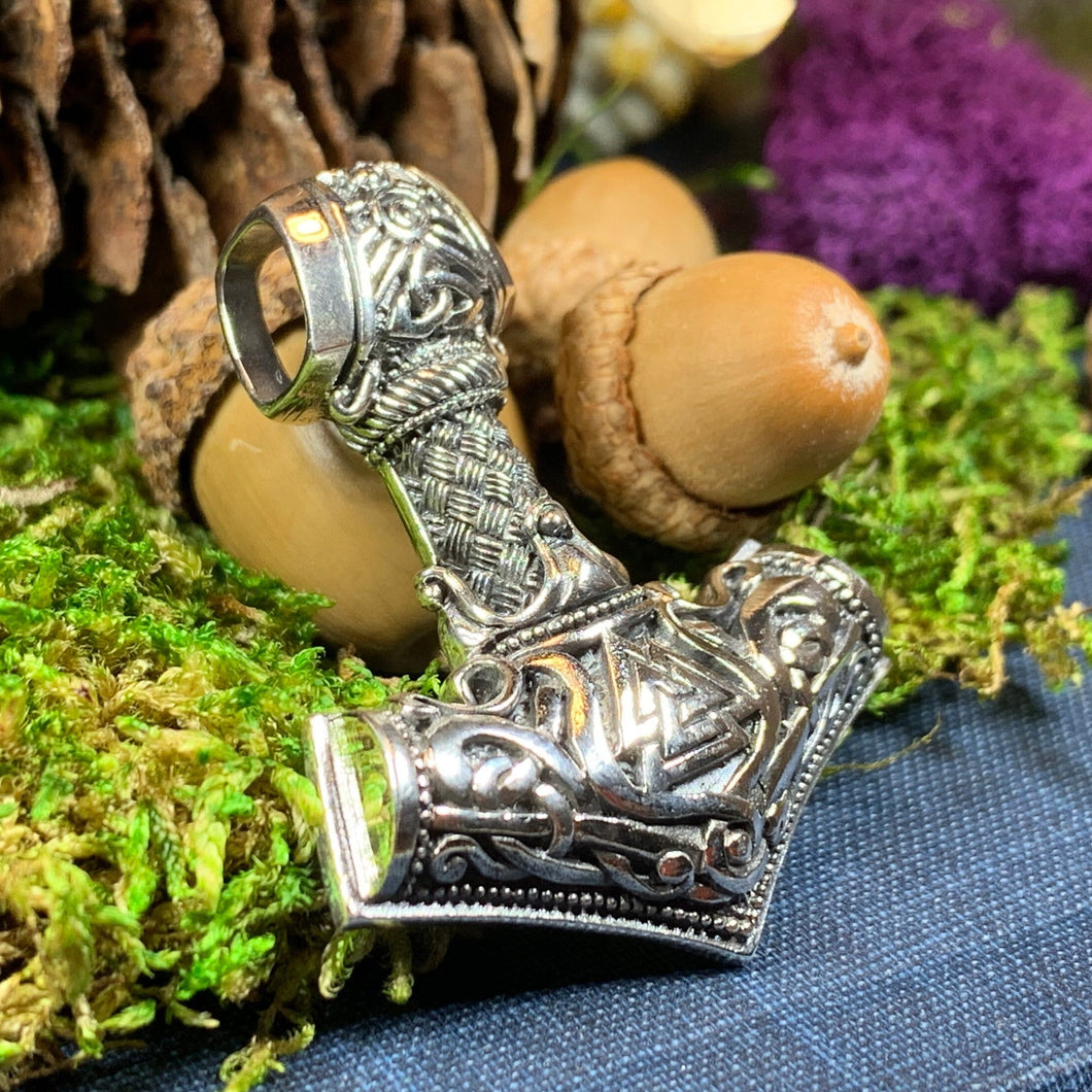 Thor's Hammer Necklace, Norse Necklace, Viking Jewelry, Dad Gift, Gift for Him, Celtic Jewelry, Mjöllnir Pendant, Anniversary Gift