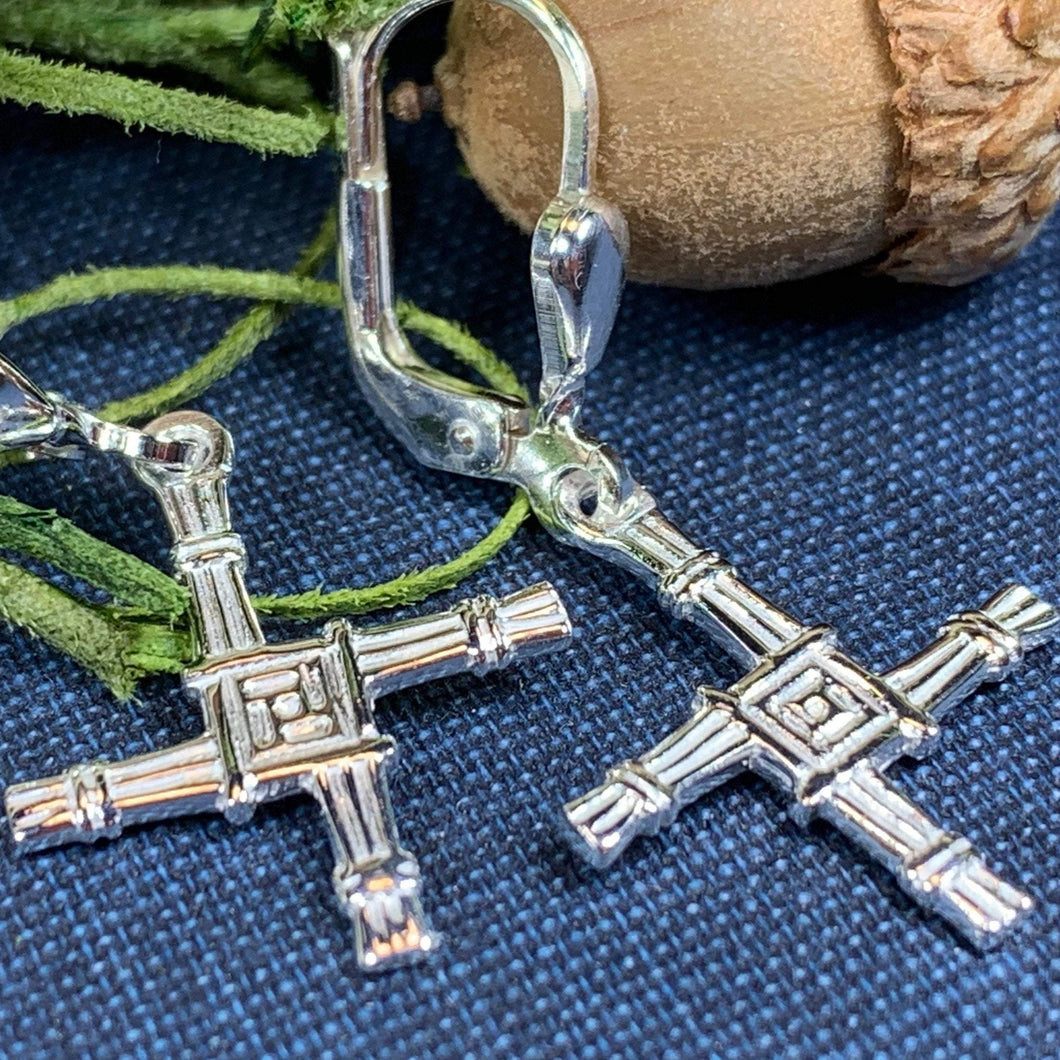 Saint Brigid's Cross Earrings, Irish Jewelry, Bride Gift, Ireland Jewelry, Spiritual Jewelry, St. Bridget's Cross, Celtic Cross Jewelry