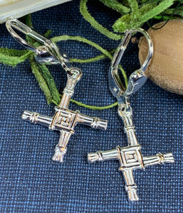 Saint Brigid&#39;s Cross Earrings, Irish Jewelry, Bride Gift, Ireland Jewelry, Spiritual Jewelry, St. Bridget&#39;s Cross, Celtic Cross Jewelry