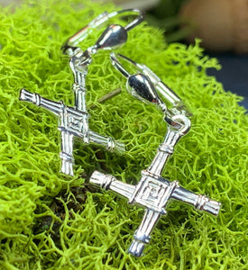 Saint Brigid&#39;s Cross Earrings, Irish Jewelry, Bride Gift, Ireland Jewelry, Spiritual Jewelry, St. Bridget&#39;s Cross, Celtic Cross Jewelry