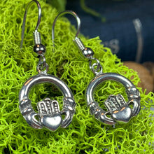 Load image into Gallery viewer, Claddagh Earrings, Celtic Jewelry, Ireland Jewelry, Irish Jewelry, Gift for Her, Mom Gift, Girlfriend Gift, Ireland Gift, Love Gift
