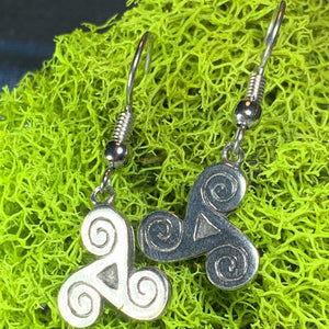 Triple Spiral Earrings, Celtic Jewelry, Ireland Jewelry, Irish Jewelry, Triskele Jewelry, Mom Gift, Girlfriend Gift, Ireland Gift, Newgrange