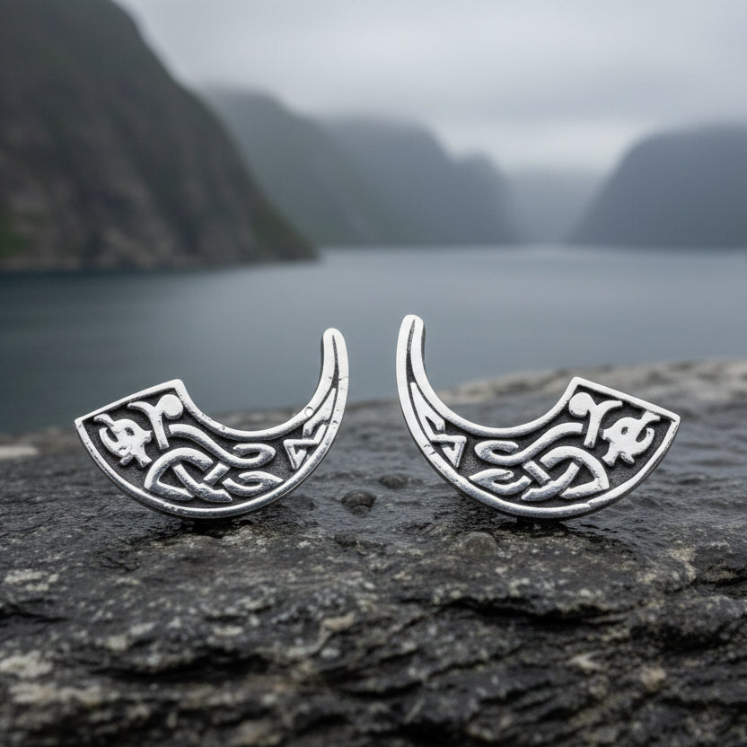 Celtic Dragon Earrings, Irish Jewelry, Scotland Jewelry, Celtic Knot Jewelry, Viking Post Earrings, Anniversary Gift, Wiccan Jewelry