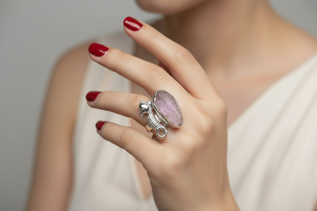 Seahorse Gemstone Ring — view 4