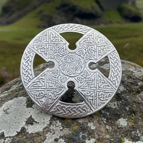 Celtic Cross Brooch, Celtic Jewelry, Irish Jewelry, Ireland Pin, Girlfriend Gift, Sister Gift, Plaid Pin, Celtic Knot Jewelry, Kilt Pin