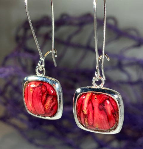 Load image into Gallery viewer, Celtic Square Earrings, Scotland Jewelry, Outlander Jewelry, Celtic Jewelry, Norse Jewelry, Anniversary Gift, Girlfriend Gift, Sister Gift
