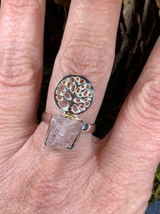 Tree of Life Ring, Celtic Jewelry, Irish Jewelry, Norse Jewelry, Irish Gift, Tree Ring, Anniversary Gift, Raw Gemstone Ring, Sweet 16 Gift