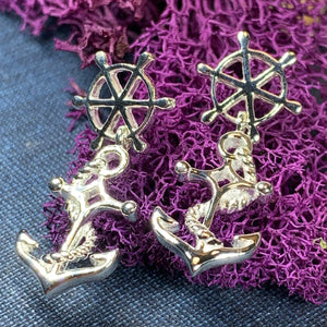 Anchor Earrings, Nautical Earrings, Ship Jewelry, Inspirational Gift, Friendship Gift, Boat Jewelry, Sea Jewelry, Ocean Jewelry, Wife Gift