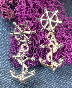 Anchor Earrings, Nautical Earrings, Ship Jewelry, Inspirational Gift, Friendship Gift, Boat Jewelry, Sea Jewelry, Ocean Jewelry, Wife Gift