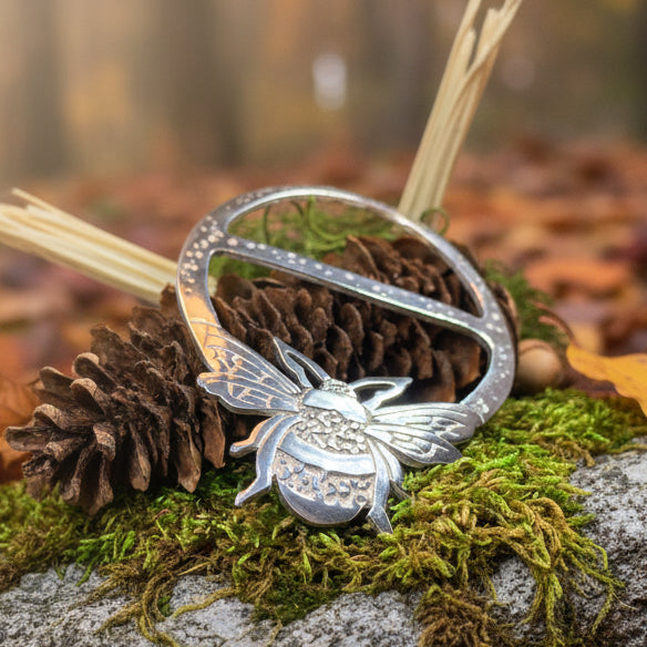 Bonnie Bee Pewter Scarf Ring - Handmade in Scotland — view 4