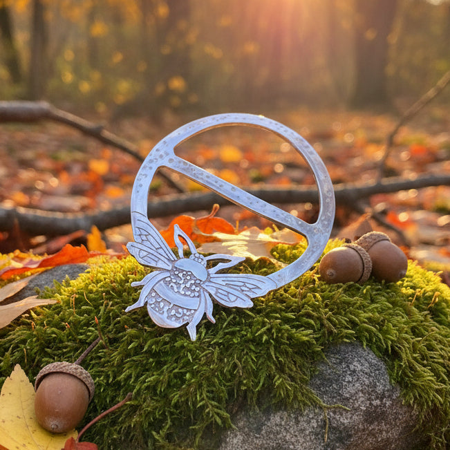 Bonnie Bee Pewter Scarf Ring - Handmade in Scotland — view 6