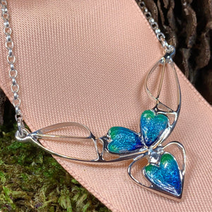Mackintosh Leaves Necklace, Scotland Jewelry, Celtic Jewelry, Leaf Jewelry, Art Deco Pendant, Anniversary Gift, Scottish Necklace, Wife Gift