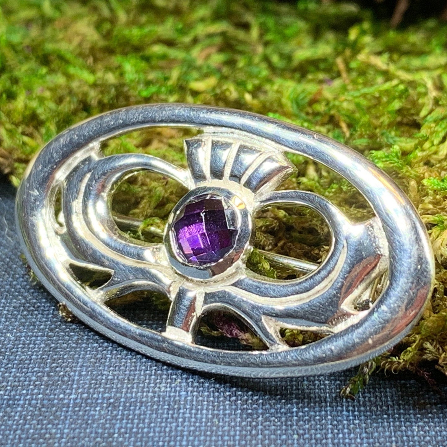 Thistle Amethyst Brooch — view 5