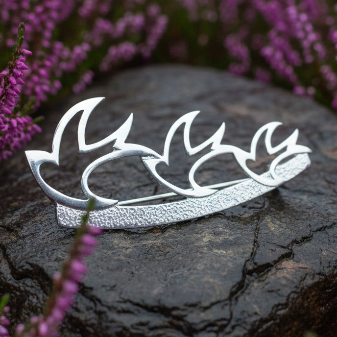 Iona Doves Brooch, Celtic Jewelry, Scotland Jewelry, Scarf Pin, Mom Gift, Anniversary Gift, Religious Jewelry, Nature Pin, Bird Pin