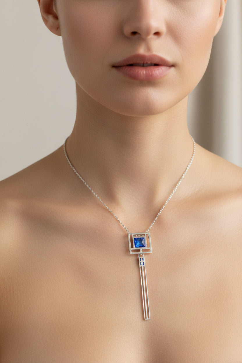 Mackintosh Blue Necklace - Made in Scotland — view 5