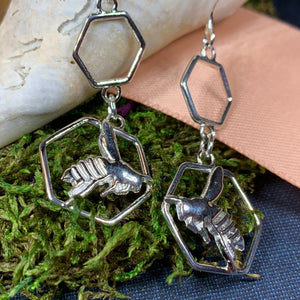 Bee Earrings, Nature Jewelry, Insect Jewelry, Anniversary Gift, Outlander Jewelry, Graduation Gift, Wiccan Jewelry, Honey Bee Jewelry