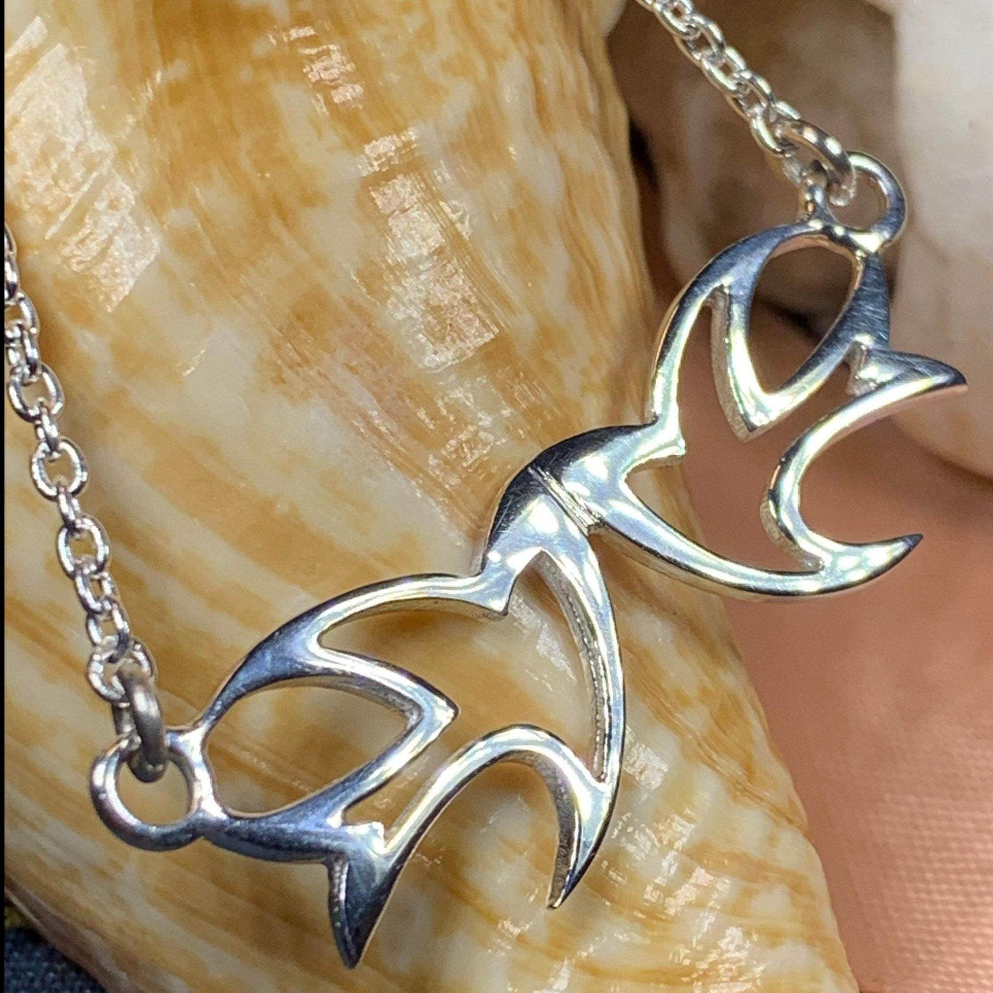 Iona Abbey Peace Doves Necklace in sterling silver