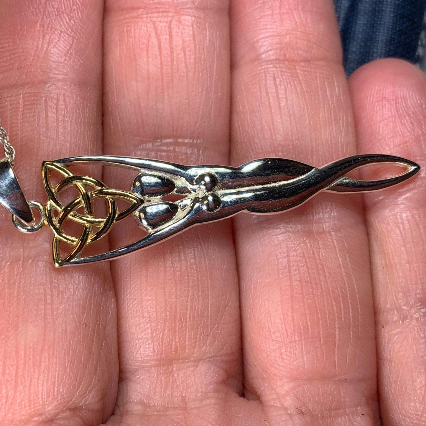 Double Goddess Necklace, Triquetra Pendant, Goddess Jewelry, Celtic Jewelry, Anniversary Gift, Wiccan Jewelry, Pagan Jewelry, Irish Gift