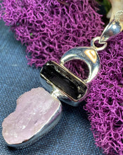 Load image into Gallery viewer, Moon Necklace, Celestial Jewelry, Rough Gemstone Jewelry, Anniversary Gift, Tourmaline Jewelry, Pagan Necklace, Celestial Jewelry, Mom Gift
