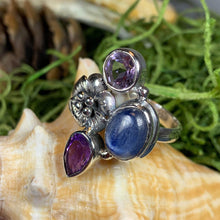 Load image into Gallery viewer, Summer Flower Ring, Celtic Jewelry, Nature Ring, Amethyst Jewelry, Girlfriend Gift, Anniversary Gift, Friendship Gift, Mom Gift, Sister Gift
