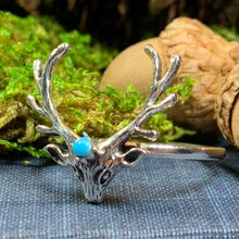 Load image into Gallery viewer, Stag Ring, Scotland Jewelry, Scottish Stag, Hunter Gift, Nature Jewelry, Pagan Jewelry, Wiccan Jewelry, Animal Jewelry, Deer Ring
