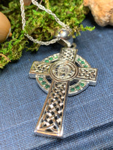 Load image into Gallery viewer, Claddagh Cross Necklace, Irish Cross, Celtic Cross Jewelry, First Communion Gift, Claddagh Jewelry, Celtic Cross Necklace, Religious Jewelry
