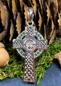 Claddagh Cross Necklace, Irish Cross, Celtic Cross Jewelry, First Communion Gift, Claddagh Jewelry, Celtic Cross Necklace, Religious Jewelry