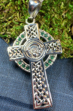 Load image into Gallery viewer, Claddagh Cross Necklace, Irish Cross, Celtic Cross Jewelry, First Communion Gift, Claddagh Jewelry, Celtic Cross Necklace, Religious Jewelry
