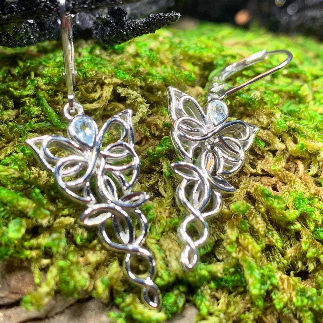 Celtic Butterfly Earrings, Celtic Jewelry, Irish Jewelry, Ireland Earrings, Celtic Knot Jewelry, Butterfly Jewelry, Anniversary Gift